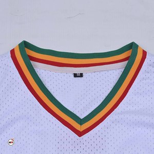 Maillot de basketball Hawaï pour homme, blanc, en mesh, col en V, sans manches, respirant, vêtement de sport, impression du nom de l'équipe, logo frontal, séchage rapide, personnalisable - Product Image 3