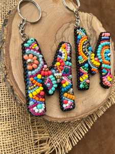 Custom Hand Embroidered Eco-Friendly Felt Fruit Pattern Woven Design Carabiner Keychain <b>Bag</b> <b>Charm</b> - Product Image 1