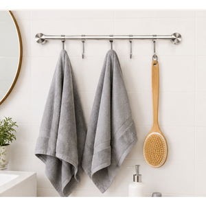 Stainless Steel Wall Mounted <b>Kitchen</b> Utensil Rack Space-Saving Rail System with Sliding <b>Hooks</b> for Pots Pans & Cooking Tools - Product Image 3