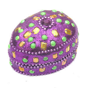 Boîte à trésors ovale en métal décorée de perles, pour cadeaux de mariage pour femmes, à prix avantageux - Product Image 1