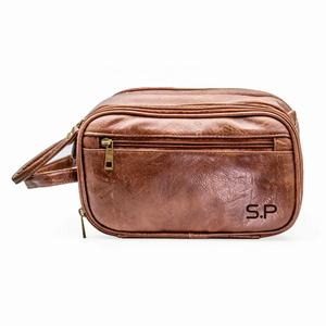 Men's <b>Toiletry</b> <b>Bag</b> Groomsmen Gift Water-proof Leather Dopp Kit for Him Christmas Gifts TYG-0073 - Product Image 1