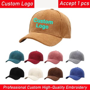 Custom Embroidered 100% Cotton Corduroy Baseball Cap Unisex Adjustable 6-Panel <b>Hat</b> Solid Color Casual Style Baseball <b>Hat</b> Unisex - Product Image 6