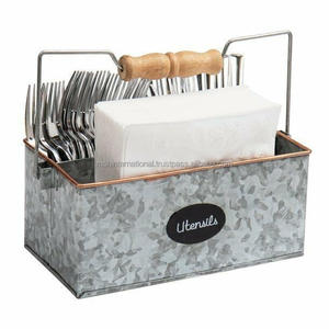 Organizador de Metal galvanizado con divisores resistentes para cubiertos, condimentos, cubiertos de fiesta, organizador de mesa - Product Image 1