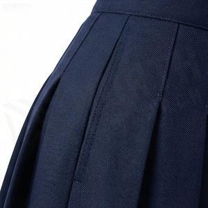 Jupe plissée courte pour femme, couleur unie, taille élastique, polyester de haute qualité, style ligne A, à porter toute l'année - Product Image 5