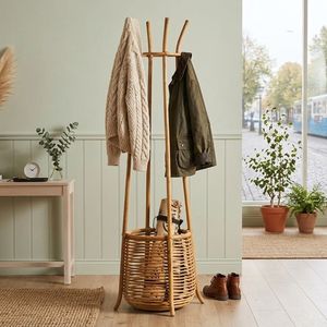 Wholesale Handmade Rattan Clothes Rack Eco-Friendly <b>Standing</b> Garment <b>Hanger</b> Durable Natural Clothing Storage Organizer - Product Image 6