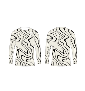 Men Cream <b>White</b> Black Camouflage Long Sleeve T Shirt Abstract Marble Pattern Crewneck <b>Tee</b> Casual Streetwear Tops Gym Training - Product Image 1