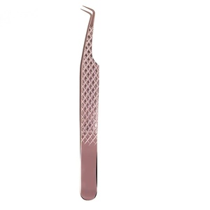 Ensemble de pinces à cils en or rose, précision, acier inoxydable, pointe lisse pour l'application de faux cils - Product Image 6