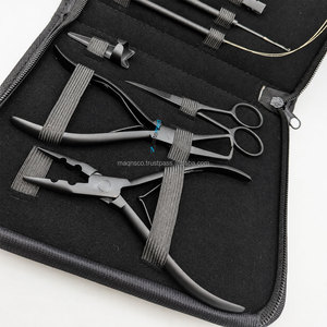 Hot Selling Stainless Steel Hair Tools Kit for Students Includes Pliers Loop Tool Hair <b>Clips</b> Scissors Parting <b>Ring</b>-For - Product Image 4