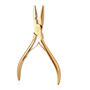 Custom Logo Professional Eco-Friendly Gold Hair Extension <b>Pliers</b> <b>Set</b> Weaving Curved Needles Sectioning Clips Accessories - Product Image 2