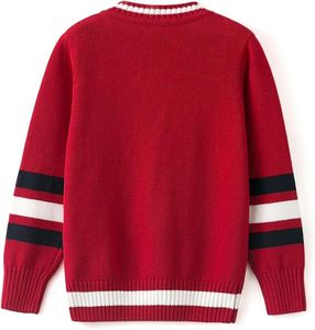 เสื้อคาร์ดิแกนคอวีน้ำหนักเบาระบายอากาศได้ดี เสื้อสเวตเตอร์ถักลายทางแบบวาร์ซิตี้สำหรับผู้ชาย ซักด้วยเครื่องได้ เพื่อความสบายตลอดวัน - Product Image 2