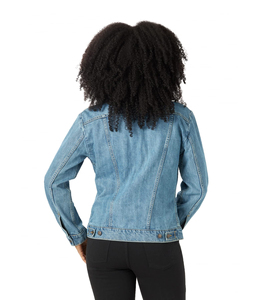 Chaqueta Vaquera para Mujer con Diseño de Logotipo Personalizado, Color Azul Claro, Ecológica, Transpirable, con Detalle de Botones, Acabado Lavado, Superventas - Product Image 4
