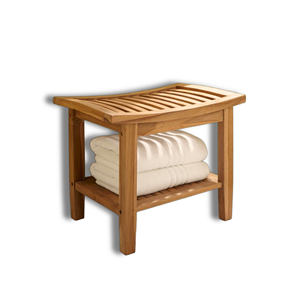 เก้าอี้อาบน้ำดีไซน์ใหม่ล่าสุด คุณภาพพรีเมียม สั่งทำได้ตามต้องการ สไตล์มินิมอล เป็นมิตรกับสิ่งแวดล้อม ทนทาน พร้อมชั้นวางของ 2 ชั้น และอุปกรณ์เสริมไม้ - Product Image 2