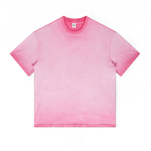 เสื้อยืดโอเวอร์ไซส์ผู้ชาย ผ้าคอตตอนพรีเมียมเนื้อหนา สไตล์วินเทจฟอกสี ทรงหลวม คอกลม แขนสั้น แฟชั่นสตรีทแวร์ลำลอง - Product Image 2