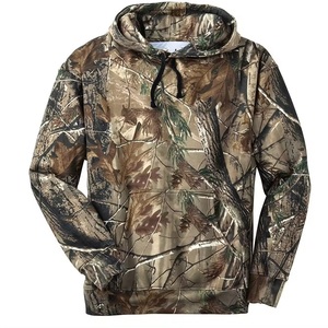 Custom <b>Thick</b> <b>Fleece</b> Lined Pull Over Hoodie 100% Cotton Fabric Men Winter Hunting Camping Forest Hiking - Product Image 6