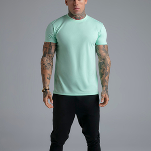 Camiseta Personalizada al por Mayor de Alta Calidad para Hombre, Camiseta de Verano de Manga Corta con Cuello Redondo y Color Sólido Simple - Product Image 6