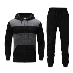 Chándal con Capucha y Bloques de Color para Hombre, Sudadera con Cremallera Completa y Bolsillos Laterales, Ropa Deportiva Casual de Otoño, Ajuste Regular, Poliéster - Product Image 2