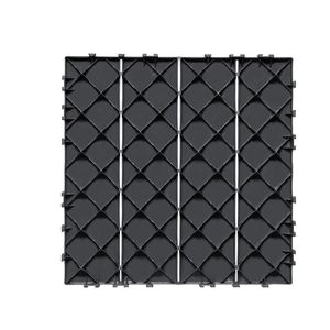 Interlocking Deck Tiles 10 Pack 12"x12" 10 Sq. ft Waterproof Outdoor Plastic Flooring All Weather Patio <b>Floor</b> Decking <b>Cover</b> - Product Image 1