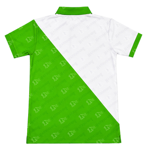 2026 Best Selling Men Green White Color Block <b>Polo</b> Shirt Short Sleeve Breathable 100% Polyester Knitted Casual Golf <b>Top</b> Button - Product Image 3