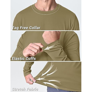 Quick Dry Long Sleeve men's T-<b>Shirts</b> Breathable fabric Sun Protection custom Print tee <b>shirts</b> for <b>Hiking</b> crew neck unisex tops - Product Image 2
