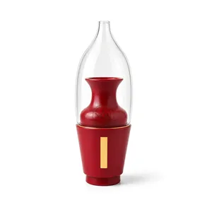 Quemador de Incienso de Sándalo Hecho a Mano NOH con Tapa de Vidrio, Difusor Aromático, Porta Incienso Mubkhar, Incienso Indio para Uso Religioso, Regalo de Ramadán, Gris - Product Image 2