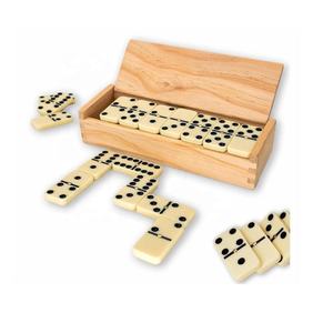 Jeu de dominos en os de haute qualité, étui artisanal, contenant des dominos en os patiné avec incrustations et support, fabriqué en os artisanal - Product Image 2
