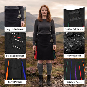 Kilt écossais moderne plissé arc-en-ciel pour hommes et femmes, kilt hybride avec poches, traditionnel fait main - Product Image 5