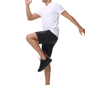 Wholesale <b>Black</b> Mesh Heat Transfer Printed Tennis <b>Shorts</b> <b>Men</b> Elastic Waist Stretch Activewear Outdoor Water Resistant Breathable - Product Image 2