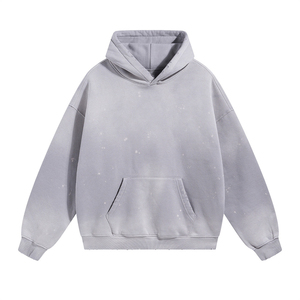 Sudadera con Capucha Unisex Personalizada, Estilo Vintage, Lavado Ácido, Felpa de Algodón, Oversize, con Bolsillo Frontal, Estilo Urbano - Product Image 4