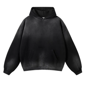 Sudadera con Capucha Casual de Moda para Hombre, Talla Grande, Juvenil, Lisa, Larga, sin Mangas, de Forro Polar, con Bolsillo, 100% Algodón, Invierno, Premium - Product Image 4