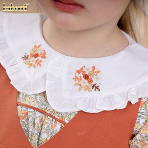 Vestido de Otoño para Niñas, de Algodón Grueso, con Bordado Floral a Mano - ODM DR4486 - Product Image 4