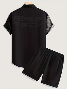 Men's Summer Two-Piece <b>Set</b> 100% Polyester <b>Knitted</b> | Lightweight Breathable Quick Dry Customizable Casual Stylish Summer - Product Image 2