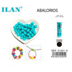 Perles Ilan 8 mm bleu piscine pour artisanat et bijoux - Product Image 1