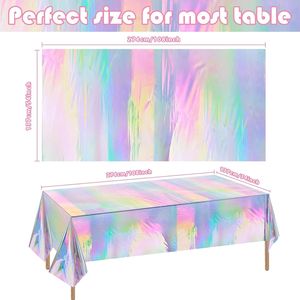 Set di 4 Tovaglie in Plastica Iridescente Usa e Getta per Decorazioni di San Valentino, Compleanni, Feste Disco e Addii al Nubilato - Product Image 1