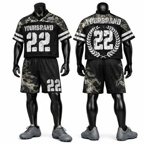 Low Price American Football Jersey and Shorts Set Breathable Sports Uniform Personalized Team Wear for Training Matches - Product Image 1