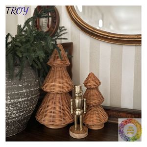 Recuerdo Artesanal de Ratán con Forma de Árbol para Cestas de Regalo de Navidad, Recuerdos de Fiesta, Tiendas Boutique y Exhibiciones de Regalos de Temporada - Product Image 4