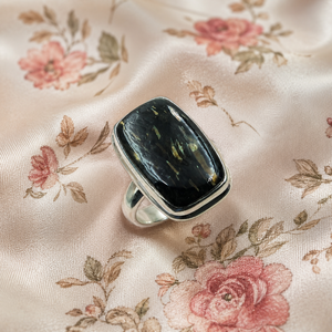 Natural Golden Nuummite Gemstone <b>Ring</b> 925 Sterling Silver Rose Gold Yellow Gold Plated Vintage <b>Statement</b> Jewelry Gift for Unisex - Product Image 6