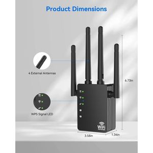 Ripetitore WiFi Dual Band 1200Mbps con 4 Antenne, Amplificatore di Segnale 5GHz/2.4GHz, 3 Modalità di Funzionamento - Product Image 2