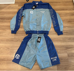 <b>Men's</b> Clothing <b>Men's</b> <b>Sets</b> Outerwear High Quality Nylon Material Zipper Up <b>Hoodie</b> <b>and</b> <b>Shorts</b> Two Piece Waterproof Windbreaker <b>Set</b> - Product Image 6