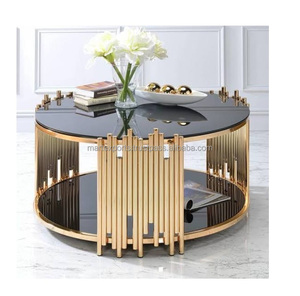 โต๊ะกาแฟสแตนเลสคุณภาพสูงทันสมัยพร้อมท็อปหินอ่อนสำหรับเฟอร์นิเจอร์ห้องนั่งเล่นและโถงทางเดิน ราคาขายส่ง - Product Image 1