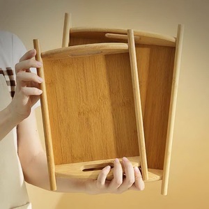 Bandeja de Servir de Bambú Hecha a Mano, Tabla Decorativa de Madera Maciza para Té, Café y Desayuno - Product Image 6