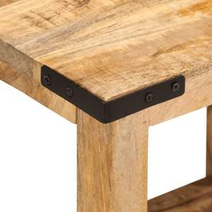Mesa Auxiliar Pequeña de Madera de Mango Sólida, Mesa de Noche de Madera Natural - Product Image 5