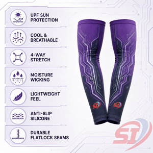 Manchons de cyclisme en soie glacée pour hommes et adolescents, personnalisés OEM, imprimés, séchage rapide, protection UV, rafraîchissants, vêtements de sport, fournisseur en gros - Product Image 4