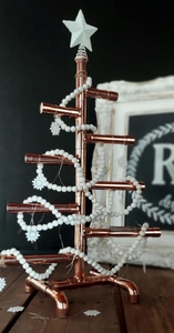 Sapin de Noël de taille idéale, design luxueux, plaqué or rose, personnalisable, avec branches droites. - Product Image 3