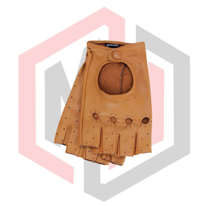 Gants de conduite sans doigts en cuir souple pour hommes, antidérapants, couleur personnalisable, OEM ODM, fournisseur et fabricant en gros - Product Image 1