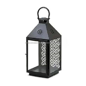 Lanterne décorative en métal avec panneaux de verre parfaite pour les mariages, la décoration festive et l'éclairage d'ambiance au prix de gros - Product Image 6