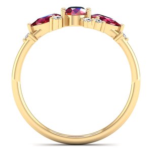 Bague en rubis pour femme, prix de gros REYES, or massif 14 carats, moissanite certifiée GRA, bijoux fins faits à la main - Product Image 4
