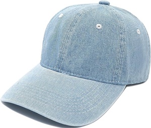 Denim <b>Baseball</b> <b>Cap</b> 6-Panel Adjustable Unisex Casual Hat Solid Color Cotton Washed Style Adult Size 58-60CM - Product Image 6
