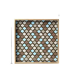 Bandeja de servicio cuadrada de MDF elegante hecha a mano GreyDrops, bandeja decorativa multiusos versátil, revestimiento esmaltado para mesa de comedor del hogar - Product Image 4