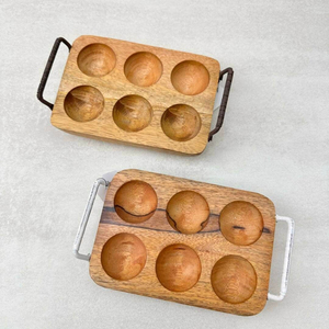 Stylish Wooden Egg Holder For <b>Kitchen</b> Double Layer Fresh Egg <b>Storage</b> <b>Rack</b> Handcrafted Solid Wood Farmhouse Egg Tray & Stand - Product Image 5