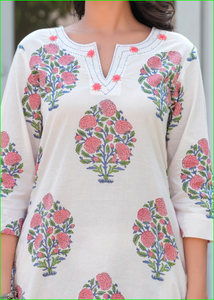 Ensemble Kurta Salwar blanc Gulnaar, brodé à la main, coupe droite, idéal pour les fêtes - Product Image 2